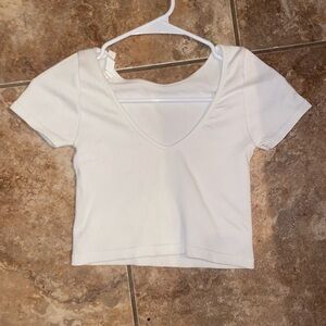 white soft ribbed baby tee!